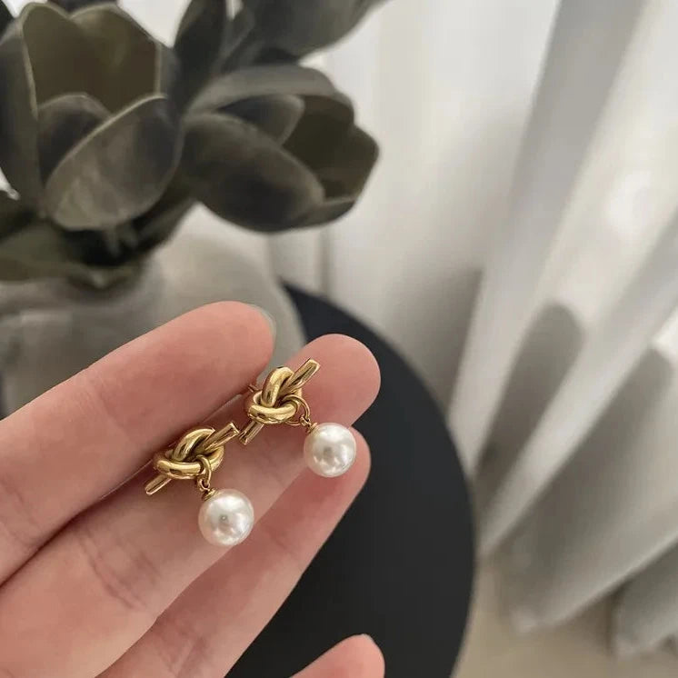 Pearl Knot Earrings