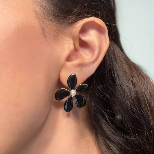 Noir Flower Earrings