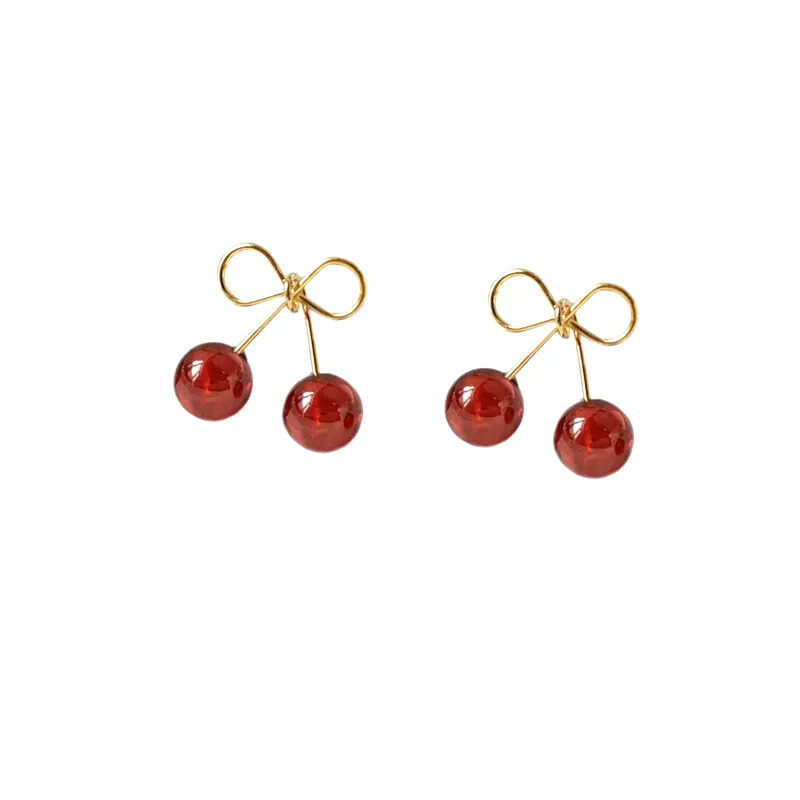 Cherry Ribbon Earrings