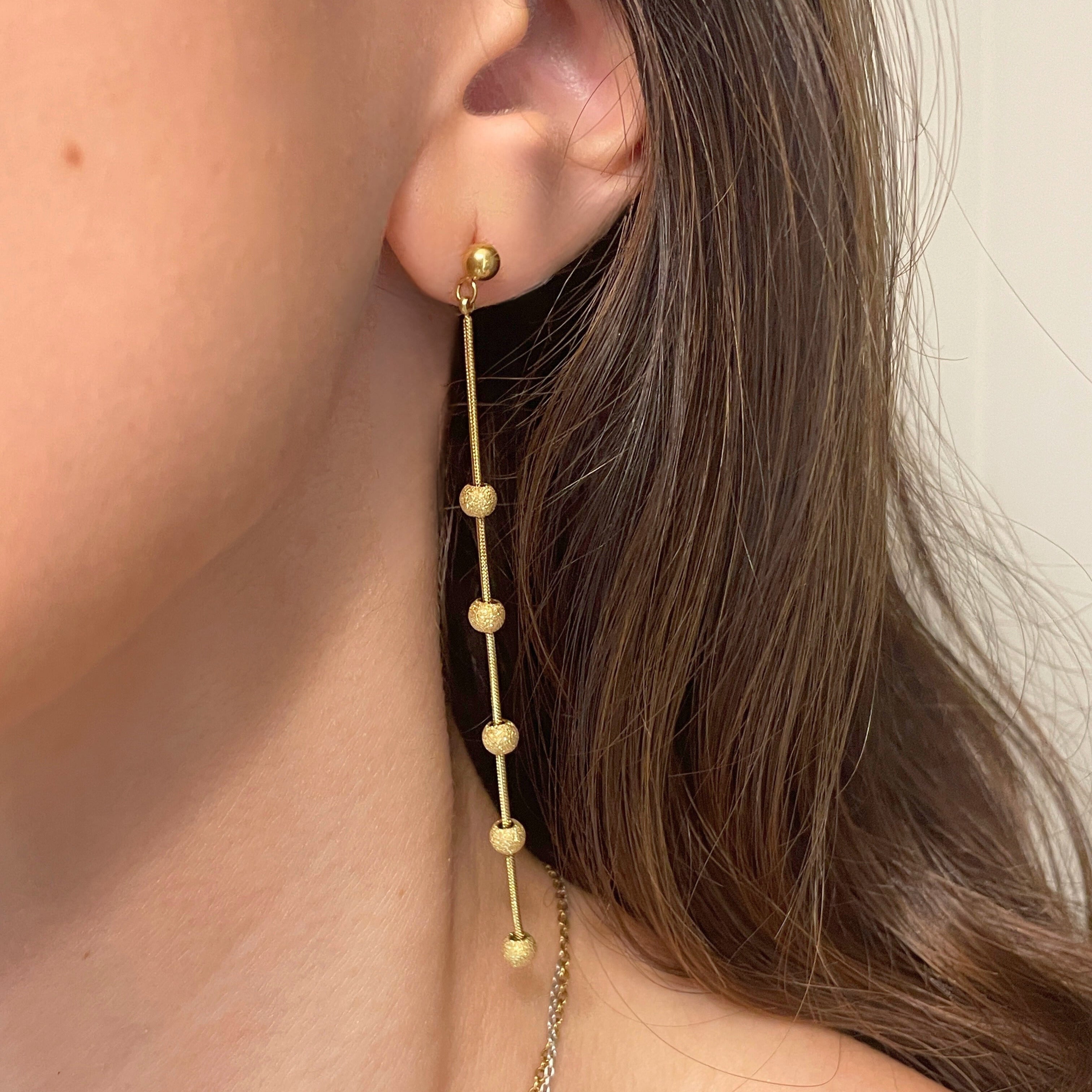 Long Ball Dangle Earrings