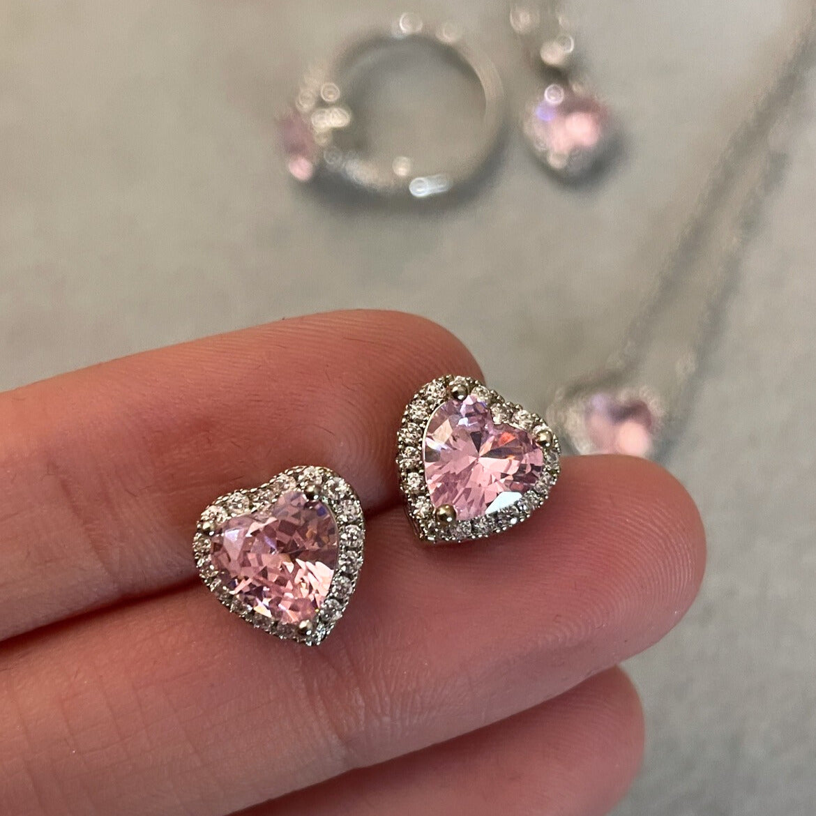 Pink Heart Earrings