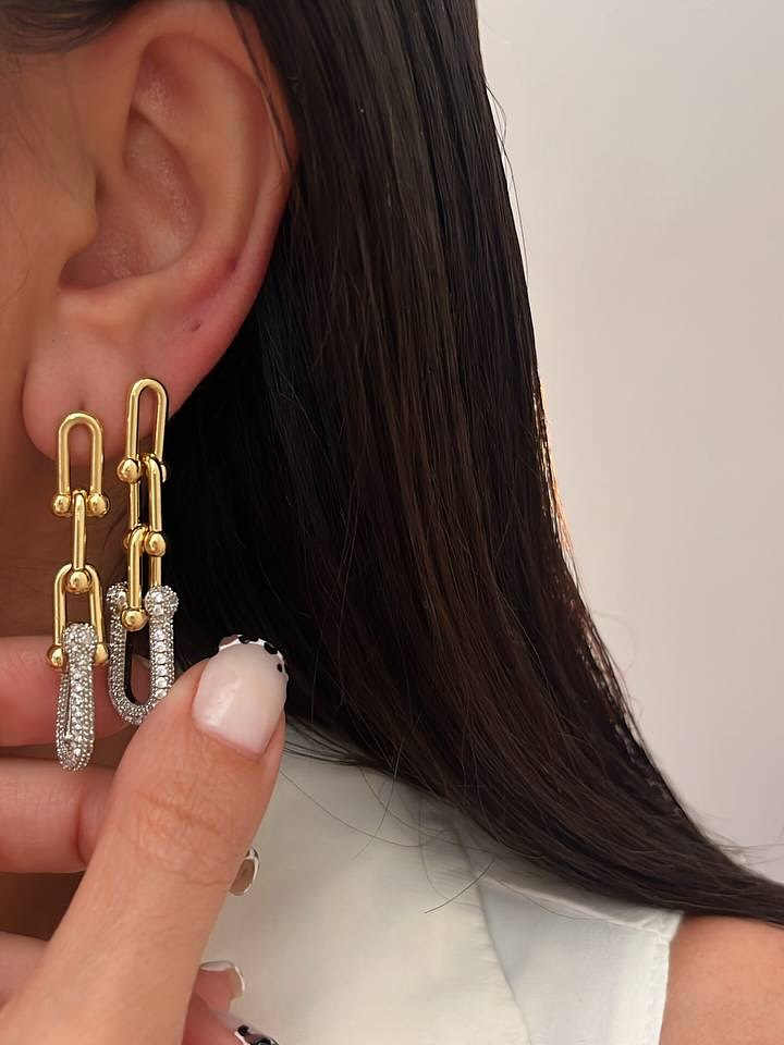 Zircon Clips Earrings