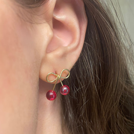 Cherry Ribbon Earrings